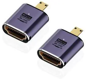 2 Pack 8K Micro HDMI Male to HDMI Female Adapter, Micro HDMI to HDMI Converter Connector for Sony A6000 Raspberry Pi 4 GoPro Hero 7 Sport Cameras 2 Pack 8K Micro HDMI Male to HDMI Female Adapter, Micro HDMI to HDMI Converter Connector for Sony A6000 Raspberry Pi 4 GoPro Hero 7 Sport Cameras