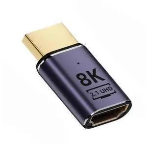 HDMI 2.1 Male to Female Gold-Plated Extension Adapter, Supports 8K@60Hz UHD for HDTV Monitors HDMI 2.1 Male to Female Gold-Plated Extension Adapter, Supports 8K@60Hz UHD for HDTV Monitors