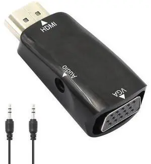 1080P HDMI Male to VGA Female Adapter with Audio Port, Converter for Laptop, PC, Monitor, Projector, Chromebook 1080P HDMI Male to VGA Female Adapter with Audio Port, Converter for Laptop, PC, Monitor, Projector, Chromebook
