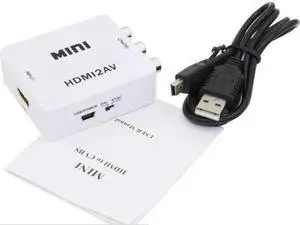 1080P Mini HDMI to 3RCA CVBS AV Converter, Digital HDMI to Analog Composite Audio Video Adapter, NTSC PAL Switch Plug and Play for HDTV Old CRT TV Projector 1080P Mini HDMI to 3RCA CVBS AV Converter, Digital HDMI to Analog Composite Audio Video Adapter, NTSC PAL Switch Plug and Play for HDTV Old CRT TV Projector