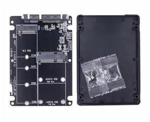 2-in-1 mSATA & B Key M.2 NGFF to SATA 3.0 Adapter with Mobile Enclosure, 6Gbps M.2/mSATA SSD to 2.5" SATA Riser Card for PC & Laptop 2-in-1 mSATA & B Key M.2 NGFF to SATA 3.0 Adapter with Mobile Enclosure, 6Gbps M.2/mSATA SSD to 2.5" SATA Riser Card for PC & Laptop