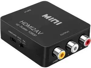Black Mini 1080P HDMI to 3RCA CVBS AV Converter, Digital HDMI to Analog RCA Audio Video Adapter Supports PAL/NTSC, Compatible PC Laptop PS3 PS4 Xbox Blu-ray HDTV Camera DVD Black Mini 1080P HDMI to 3RCA CVBS AV Converter, Digital HDMI to Analog RCA Audio Video Adapter Supports PAL/NTSC, Compatible PC Laptop PS3 PS4 Xbox Blu-ray HDTV Camera DVD