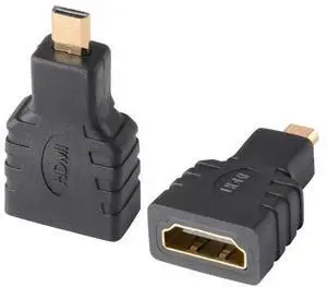 2 Pack Gold-Plated Micro HDMI Male to HDMI Female Adapter, 4K 3D ARC Ethernet Supported Micro HDMI to HDMI Converter for Camera Laptop Smartphone 2 Pack Gold-Plated Micro HDMI Male to HDMI Female Adapter, 4K 3D ARC Ethernet Supported Micro HDMI to HDMI Converter for Camera Laptop Smartphone
