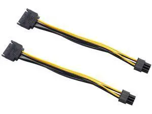 2 Pack 20cm 15Pin SATA to 6Pin PCIe Graphics Card Power Adapter Cable, 8 Inch PCI-E GPU Power Converter Cord 2 Pack 20cm 15Pin SATA to 6Pin PCIe Graphics Card Power Adapter Cable, 8 Inch PCI-E GPU Power Converter Cord