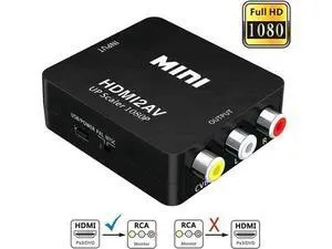 HDMI to 3RCA CVBS Composite AV Converter Adapter, 1080P HDMI to RCA Video Audio Converter Support PAL/NTSC, for PC, Laptop, Xbox, PS4, PS3, Blu-Ray Player, DVD, Camera, HD TV, STB, VHS VCR HDMI to 3RCA CVBS Composite AV Converter Adapter, 1080P HDMI to RCA Video Audio Converter Support PAL/NTSC, for PC, Laptop, Xbox, PS4, PS3, Blu-Ray Player, DVD, Camera, HD TV, STB, VHS VCR