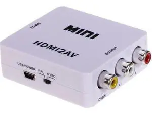 1080P Mini HDMI to RCA Converter, HDMI to CVBS AV Composite Audio Video Adapter, Supports NTSC PAL, Plug and Play for HDTV, Old TV, Projector, DVD Player 1080P Mini HDMI to RCA Converter, HDMI to CVBS AV Composite Audio Video Adapter, Supports NTSC PAL, Plug and Play for HDTV, Old TV, Projector, DVD Player