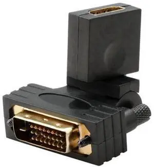 180°&360° Rotatable HDMI Female to DVI Male Adapter, Gold-Plated Bidirectional HDMI DVI Converter for TV Monitor Computer 180°&360° Rotatable HDMI Female to DVI Male Adapter, Gold-Plated Bidirectional HDMI DVI Converter for TV Monitor Computer