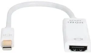 White Passive Mini DP 1.2 to HDMI Adapter, Supports 4K 3840×2160@30Hz White Passive Mini DP 1.2 to HDMI Adapter, Supports 4K 3840×2160@30Hz