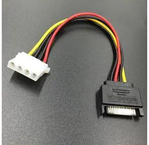 20CM SATA 15Pin Male to Molex IDE 4Pin Female Power Cable, SATA to 4Pin Power Adapter for Mining Rigs 20CM SATA 15Pin Male to Molex IDE 4Pin Female Power Cable, SATA to 4Pin Power Adapter for Mining Rigs