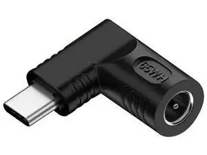 90 Degree Right Angle DC 5.5x1.7mm 20V Input to USB-C Output Power Adapter, 65W PD Fast Charging Converter Plug for Laptops, Phones and All USB-C Devices 90 Degree Right Angle DC 5.5x1.7mm 20V Input to USB-C Output Power Adapter, 65W PD Fast Charging Converter Plug for Laptops, Phones and All USB-C Devices