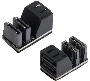 2-Pack 90 Degree Dual SATA 7Pin Male to Dual Female Adapter for Low Profile PC Motherboard 2-Pack 90 Degree Dual SATA 7Pin Male to Dual Female Adapter for Low Profile PC Motherboard