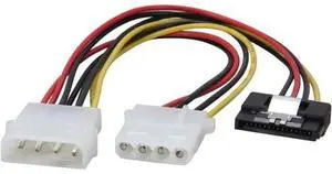 8 Inch Molex 4-Pin to SATA 15-Pin Locking Power Adapter Cable, Male to Female Converter Cord for PC Peripherals 8 Inch Molex 4-Pin to SATA 15-Pin Locking Power Adapter Cable, Male to Female Converter Cord for PC Peripherals