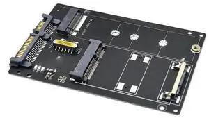 2-in-1 M.2 B Key & mSATA to SATA 3.0 Adapter, 2.5 Inch Form Factor NGFF SATA SSD Converter Riser Board 2-in-1 M.2 B Key & mSATA to SATA 3.0 Adapter, 2.5 Inch Form Factor NGFF SATA SSD Converter Riser Board
