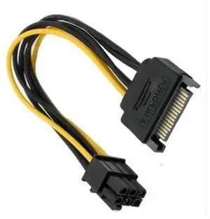 6Pin PCIe to 15Pin SATA Power Adapter Cable, 20cm 18AWG for BTC Miner Rig & Desktop PC 6Pin PCIe to 15Pin SATA Power Adapter Cable, 20cm 18AWG for BTC Miner Rig & Desktop PC