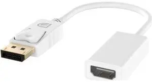 White Passive DisplayPort to HDMI-Compatible Adapter, Gold-Plated DP Male to HDMI-Compatible Female Converter, Supports 1080P 1920x1080 for Laptop PC HDTV Monitor Projector White Passive DisplayPort to HDMI-Compatible Adapter, Gold-Plated DP Male to HDMI-Compatible Female Converter, Supports 1080P 1920x1080 for Laptop PC HDTV Monitor Projector