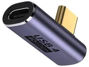 Low Profile Right Angle USB4 Type C Male to Female Adapter, 40Gbps Data Transfer, PD 100W Fast Charging & 8K Video Output Converter Compatible with All USB4.0 Laptops, Phones & Docks Low Profile Right Angle USB4 Type C Male to Female Adapter, 40Gbps Data Transfer, PD 100W Fast Charging & 8K Video Output Converter Compatible with All USB4.0 Laptops, Phones & Docks