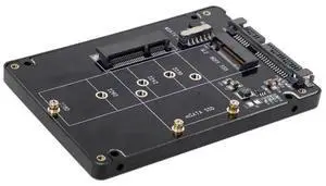 M.2 NGFF B-Key + mSATA to SATA 3.0 Adapter Enclosure With Power Switch Dual SSD Converter M.2 NGFF B-Key + mSATA to SATA 3.0 Adapter Enclosure With Power Switch Dual SSD Converter