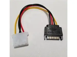 10cm SATA 15Pin to 4Pin IDE Molex Power Adapter Cable 10cm SATA 15Pin to 4Pin IDE Molex Power Adapter Cable