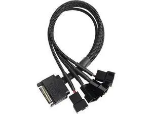 ATA to 3 Pin 4 Pin Fan Sleeved Power Splitter Cable Adapter,15Pin SATA to 4 x TX3 / TX4 (PWM) 12V PC Case Fan Cooler Y Splitter Power Extension Cord - 10 Inch,Black ATA to 3 Pin 4 Pin Fan Sleeved Power Splitter Cable Adapter,15Pin SATA to 4 x TX3 / TX4 (PWM) 12V PC Case Fan Cooler Y Splitter Power Extension Cord - 10 Inch,Black
