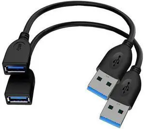 2 Pack 1FT USB 3.0 Male to Female Extension Cable, High Speed USB Extender for Keyboard, Mouse, Webcam, Camera, Hub, Printer & Hard Drive 2 Pack 1FT USB 3.0 Male to Female Extension Cable, High Speed USB Extender for Keyboard, Mouse, Webcam, Camera, Hub, Printer & Hard Drive