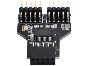 Motherboard USB 2.0 Internal 9Pin/10Pin Header 1-to-2 Splitter Hub, Front Panel Extension Adapter Motherboard USB 2.0 Internal 9Pin/10Pin Header 1-to-2 Splitter Hub, Front Panel Extension Adapter