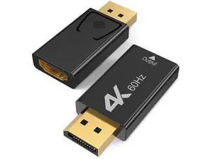 2 Pack 4K 60Hz DisplayPort to HDMI Adapter, Unidirectional DP Male to HDMI Female Converter Gold-Plated Connector for Laptop Desktop Monitor HDTV Projector 2 Pack 4K 60Hz DisplayPort to HDMI Adapter, Unidirectional DP Male to HDMI Female Converter Gold-Plated Connector for Laptop Desktop Monitor HDTV Projector