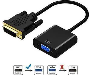 Active DVI-D 24+1 Male to VGA Female Converter Adapter Cable, Digital DVI to Analog VGA Video Cord for PC Laptop Monitor Projector Active DVI-D 24+1 Male to VGA Female Converter Adapter Cable, Digital DVI to Analog VGA Video Cord for PC Laptop Monitor Projector