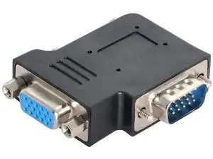 Vertical Flat Left 90 Degree VGA SVGA Male to Female Extension Adapter, Black Right Angle VGA Extender Vertical Flat Left 90 Degree VGA SVGA Male to Female Extension Adapter, Black Right Angle VGA Extender