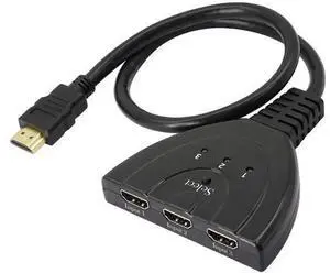 3 in 1 Out Manual HDMI Switch with HDMI Cable, 3 Port 1080P HDMI Switcher Splitter, Plug and Play 3 in 1 Out Manual HDMI Switch with HDMI Cable, 3 Port 1080P HDMI Switcher Splitter, Plug and Play
