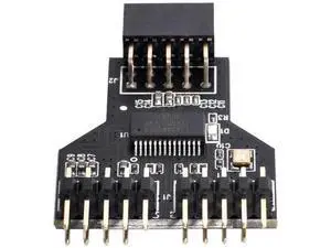 9-Pin USB 2.0 Header 1 to 2 Port Splitter Adapter, Motherboard Internal USB Hub Connector 9-Pin USB 2.0 Header 1 to 2 Port Splitter Adapter, Motherboard Internal USB Hub Connector