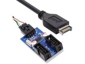 TypeE to Dual USBA + 9Pin USB2.0 Header Multi-Port Hub Adapter Cable | USB3.1 Gen2 Front Panel Header Splitter for Motherboard Port Expansion TypeE to Dual USBA + 9Pin USB2.0 Header Multi-Port Hub Adapter Cable | USB3.1 Gen2 Front Panel Header Splitter for Motherboard Port Expansion