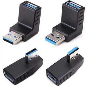 4 Pack 90 Degree USB 3.0 Male to Female Coupler, Multi-Angle Gender Changer Extender (Left/Right/Up/Down) 4 Pack 90 Degree USB 3.0 Male to Female Coupler, Multi-Angle Gender Changer Extender (Left/Right/Up/Down)
