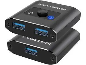 Bi-Directional USB 3.0 Switch Selector, 2-In-1 Out / 1-In-2 Out USB Sharing Switch for 2 PCs, Works with Mouse Keyboard Printer Scanner, Compatible with Windows Mac Linux Bi-Directional USB 3.0 Switch Selector, 2-In-1 Out / 1-In-2 Out USB Sharing Switch for 2 PCs, Works with Mouse Keyboard Printer Scanner, Compatible with Windows Mac Linux