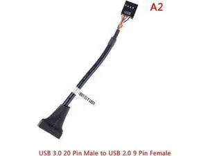 USB3.0 19/20Pin Male Mainboard Header to USB2.0 9Pin Female Adapter Cable for PC Internal Conversion USB3.0 19/20Pin Male Mainboard Header to USB2.0 9Pin Female Adapter Cable for PC Internal Conversion