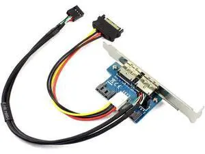 2-Port SATA to eSATAp 9Pin USB2.0 Expansion Card, SATA 15Pin Powered Adapter with Full Height Bracket for Desktop PC 2-Port SATA to eSATAp 9Pin USB2.0 Expansion Card, SATA 15Pin Powered Adapter with Full Height Bracket for Desktop PC