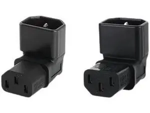 2 Pack 90 Degree Angled IEC C14 Male to C13 Female Power Extension Adapter, 10A 250V for PC, Monitor, PDU, Printer 2 Pack 90 Degree Angled IEC C14 Male to C13 Female Power Extension Adapter, 10A 250V for PC, Monitor, PDU, Printer