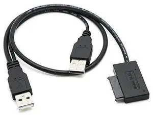 USB 2.0 to 7+6P 13Pin Slimline SATA Cable, External Power & Data Converter for Laptop ODD CD/DVD-ROM Hard Drive Caddy USB 2.0 to 7+6P 13Pin Slimline SATA Cable, External Power & Data Converter for Laptop ODD CD/DVD-ROM Hard Drive Caddy