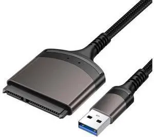9 Inch USB 3.0 to SATA III Adapter Cable with Aluminum Shell & Nylon Cord, UASP Supported for 2.5" SSD/HDD 9 Inch USB 3.0 to SATA III Adapter Cable with Aluminum Shell & Nylon Cord, UASP Supported for 2.5" SSD/HDD