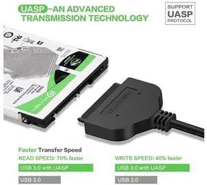 USB 3.0 to SATA III Adapter Cable for 2.5" SSD & HDD, Not Compatible with 3.5-inch Hard Drives USB 3.0 to SATA III Adapter Cable for 2.5" SSD & HDD, Not Compatible with 3.5-inch Hard Drives