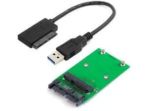 Micro SATA 16 Pin to mSATA PCB Converter Adapter Board for 50mm mSATA SSD, Micro SATA to USB 3.0 Data Cable Included Micro SATA 16 Pin to mSATA PCB Converter Adapter Board for 50mm mSATA SSD, Micro SATA to USB 3.0 Data Cable Included