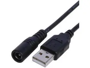 USB 2.0 Type A Male to DC 5.5mm×2.1mm Female Jack Power Cable, 5V USB to DC Barrel Socket Adapter Cord for USB Fans & Mini Speakers USB 2.0 Type A Male to DC 5.5mm×2.1mm Female Jack Power Cable, 5V USB to DC Barrel Socket Adapter Cord for USB Fans & Mini Speakers