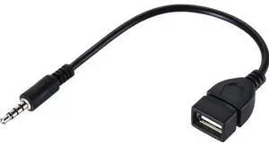 USB 2.0 Female to 3.5mm Male AUX OTG Adapter Cable, 1/8 Inch Audio Jack Converter for Car Stereo to Play Music from USB Flash Drives USB 2.0 Female to 3.5mm Male AUX OTG Adapter Cable, 1/8 Inch Audio Jack Converter for Car Stereo to Play Music from USB Flash Drives