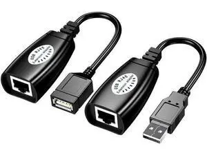 USB 2.0 to RJ45 LAN Extender Adapter, USB Signal Over Cat5/Cat5e/Cat6 Ethernet Cable Extension Cord for Remote USB Device Transmission USB 2.0 to RJ45 LAN Extender Adapter, USB Signal Over Cat5/Cat5e/Cat6 Ethernet Cable Extension Cord for Remote USB Device Transmission