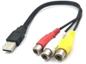 USB 2.0 Male to 3RCA Female AV Composite Audio Video Capture Cable, USB to RCA Capture Adapter Cord for PC MAC HDD DVR, 1 Pack USB 2.0 Male to 3RCA Female AV Composite Audio Video Capture Cable, USB to RCA Capture Adapter Cord for PC MAC HDD DVR, 1 Pack