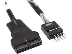 4 Inch Black USB 3.0 20Pin Female to USB 2.0 9Pin Male Motherboard Adapter Cable 4 Inch Black USB 3.0 20Pin Female to USB 2.0 9Pin Male Motherboard Adapter Cable