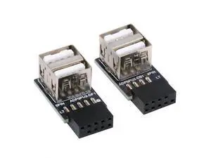 2-Pack Horizontal 9/10Pin Motherboard Header to Dual USB 2.0 Female Adapter, Internal Mainboard USB 2.0 Converter for DIY PC, Gaming Cases 2-Pack Horizontal 9/10Pin Motherboard Header to Dual USB 2.0 Female Adapter, Internal Mainboard USB 2.0 Converter for DIY PC, Gaming Cases