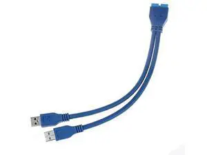 Dual USB3.0 Type-A Male to 20Pin Mainboard Header Male Extension Cable | 5Gbps High Speed Internal Adapter Cord Dual USB3.0 Type-A Male to 20Pin Mainboard Header Male Extension Cable | 5Gbps High Speed Internal Adapter Cord
