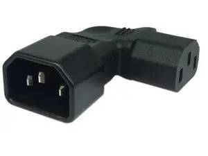 Cerrxian Left Angle IEC 320 C14 Male to C13 Female Power Adapter, 3-Pin PDU PSU UPS Power Extension Receptacle for LCD LED Wall Mount TVs, Servers & Monitors Cerrxian Left Angle IEC 320 C14 Male to C13 Female Power Adapter, 3-Pin PDU PSU UPS Power Extension Receptacle for LCD LED Wall Mount TVs, Servers & Monitors
