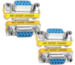 4-Pack DB9 Female to Female Gender Changer, 9 Pin D-SUB RS232 Serial Port Coupler Adapter for Serial Communication Devices, PLC Controllers, POS Equipment 4-Pack DB9 Female to Female Gender Changer, 9 Pin D-SUB RS232 Serial Port Coupler Adapter for Serial Communication Devices, PLC Controllers, POS Equipment