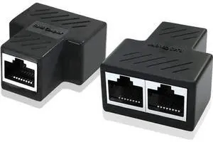 2 Pack 1 to 2 RJ45 Ethernet Splitter Adapter, Dual Port LAN Network Splitter Compatible with Cat5/Cat5e/Cat6/Cat7 Network Cables 2 Pack 1 to 2 RJ45 Ethernet Splitter Adapter, Dual Port LAN Network Splitter Compatible with Cat5/Cat5e/Cat6/Cat7 Network Cables